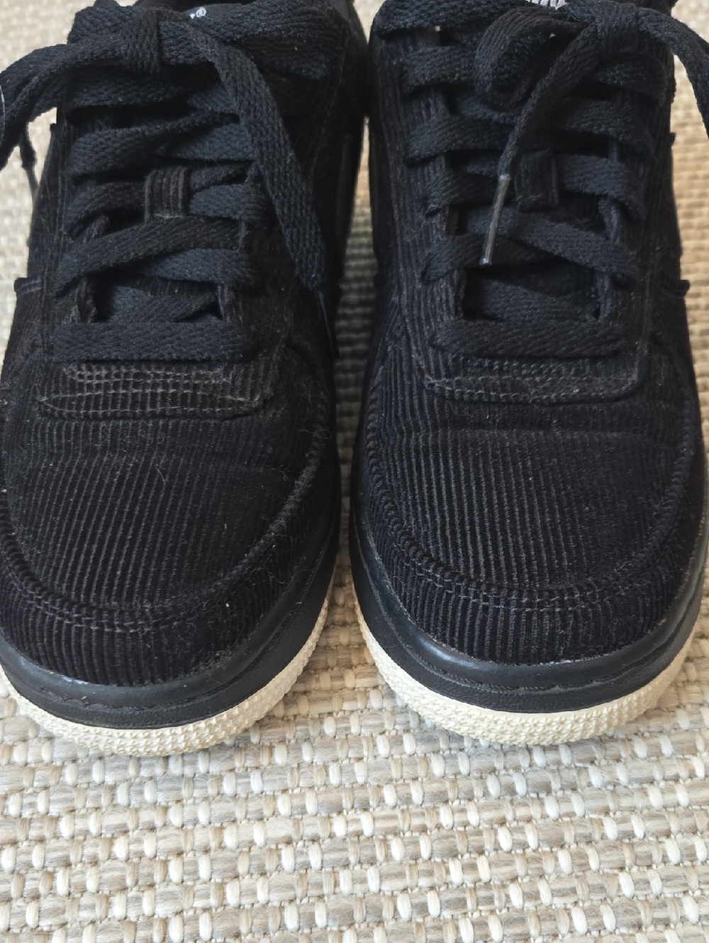Nike Air Force 1 Black Corduroy 5.5Y - Picture 6 of 7